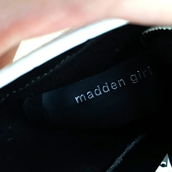 Madden Girl white faux patent leather combat booties - Picture 10 of 10